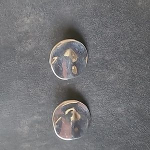 Hammered Silverstone Chico's earrings for pierced ears